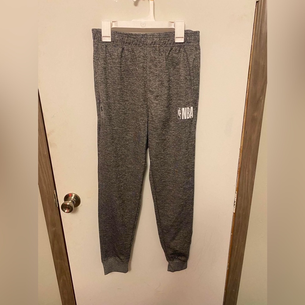 NBA Youth Dark Gray Heather Joggers with White Logo